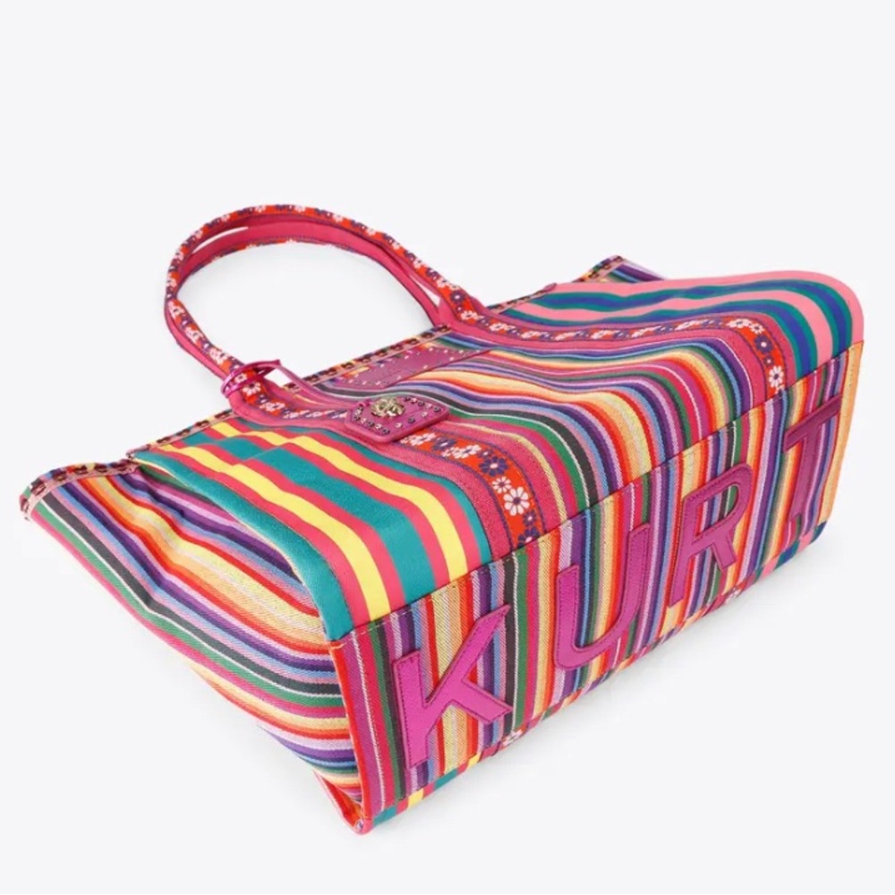 Kurt Geiger Multicolor Large Striped Tote NWT w/ Dustbag 💖💖 - Picture 2 of 6